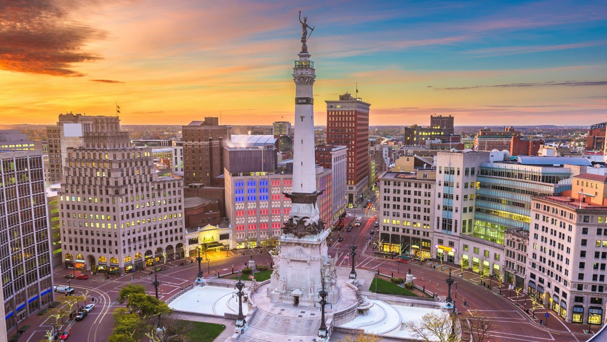 Indianapolis, Indiana, USA Cityscape and Monument