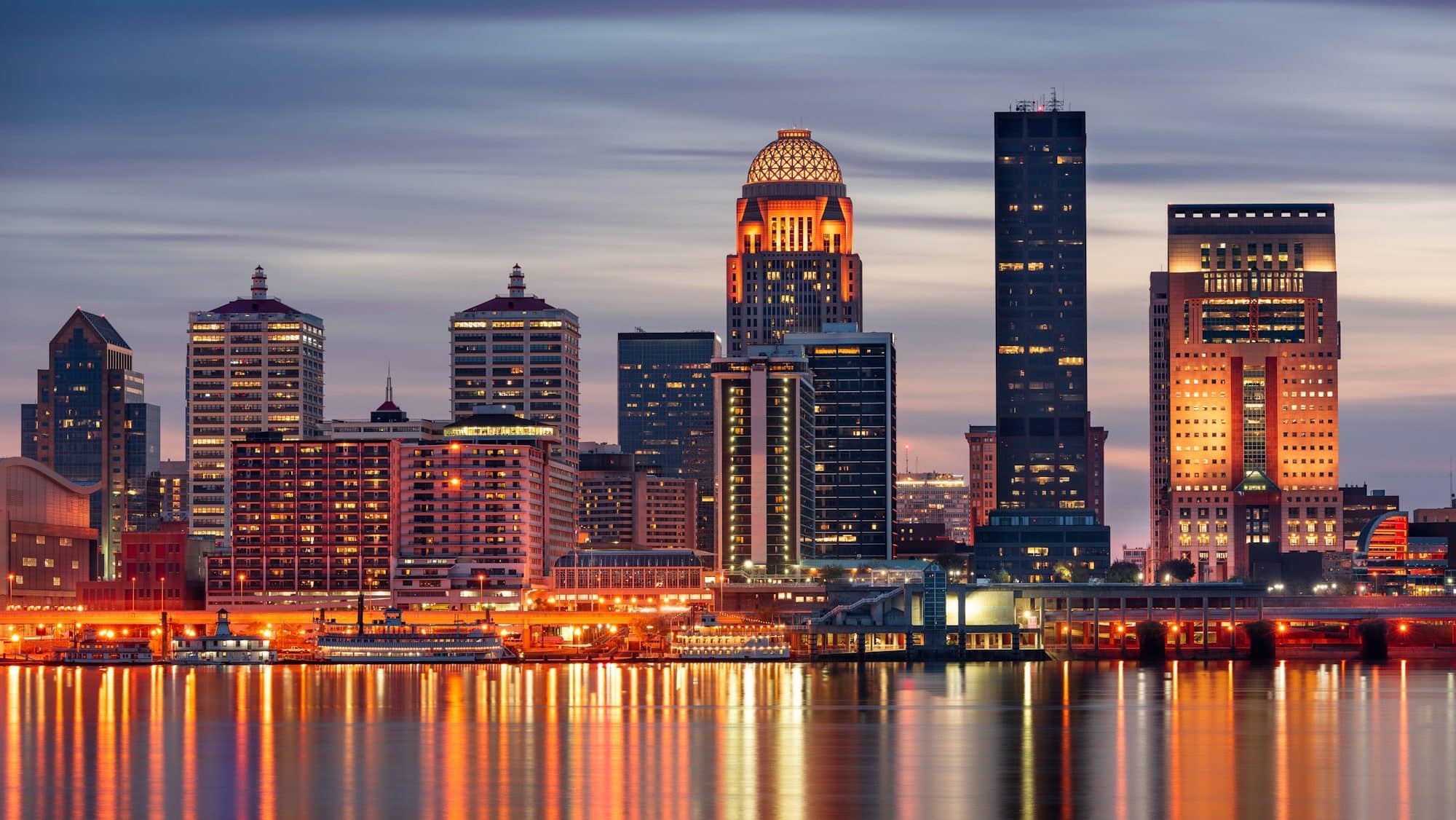Louisville, Kentucky, USA skyline on the Ohio River