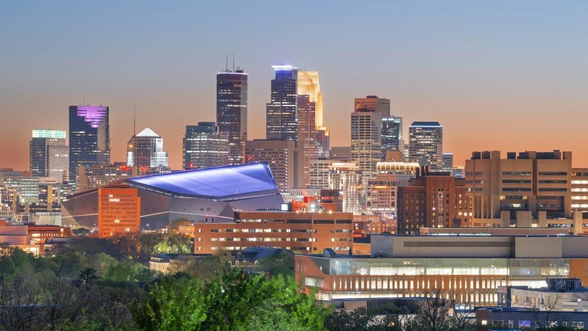 Minneapolis, Minnesota, USA Downtown City Skyline