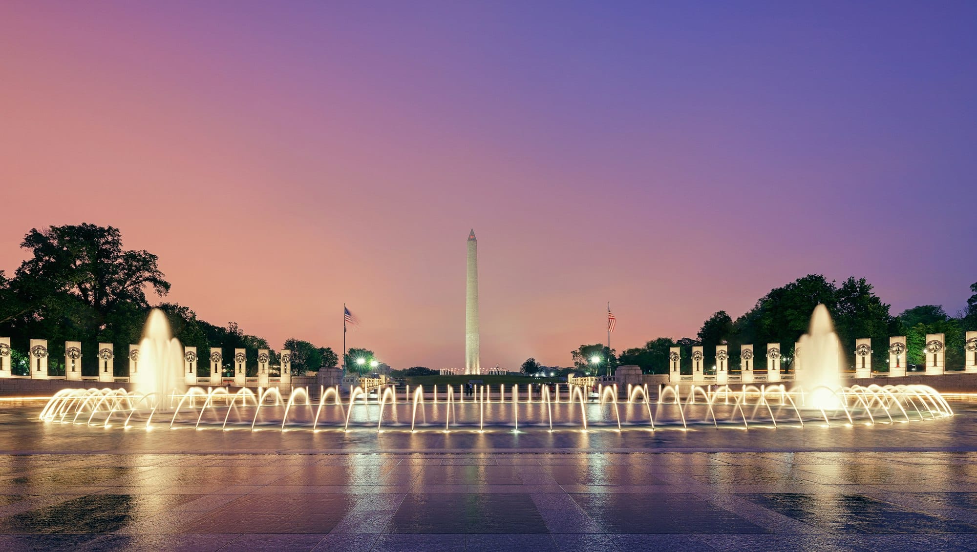 Washington DC Monuments, fountains, USA
