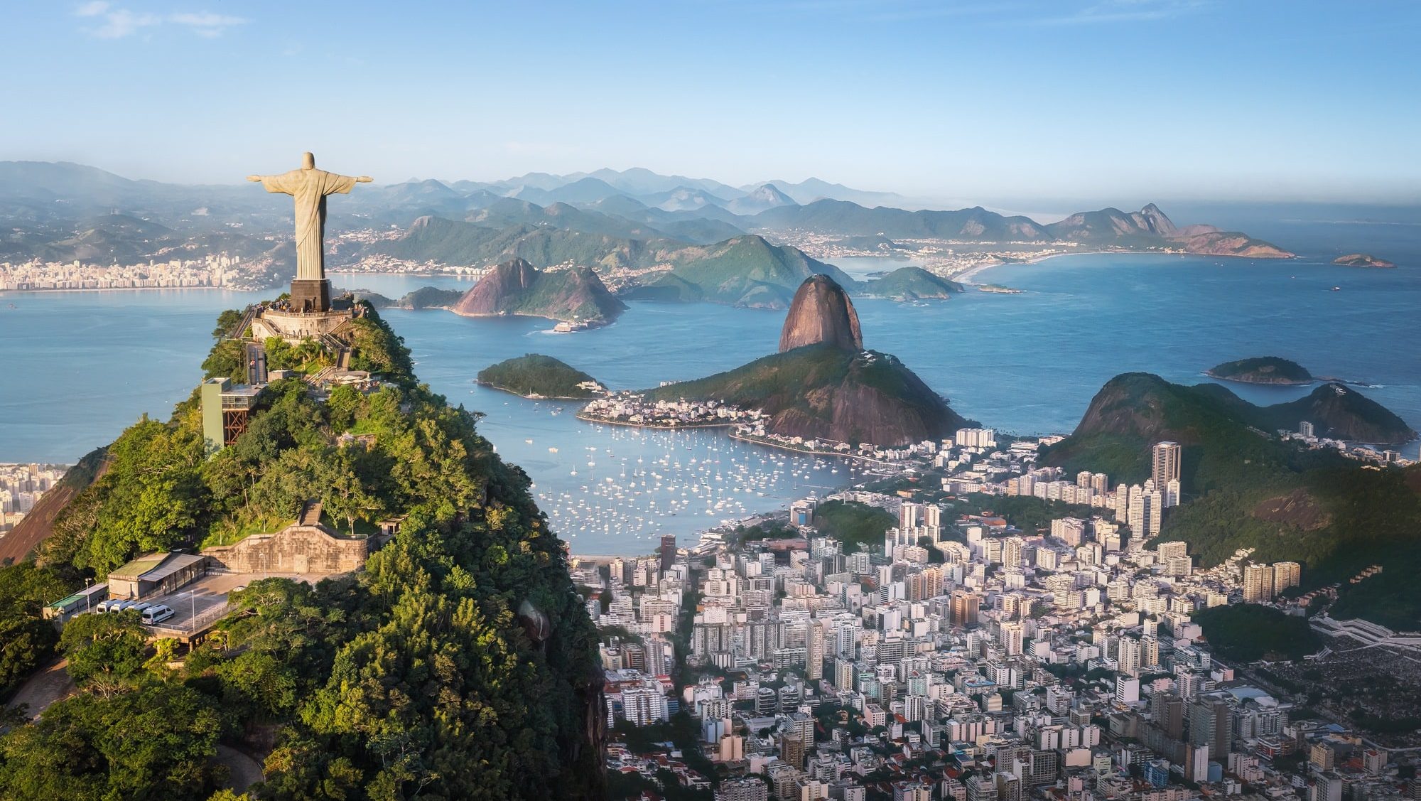 Rio with Corcovado Mountain, Sugarloaf Mountain and Guanabara Bay - Rio de Janeiro, Brazil